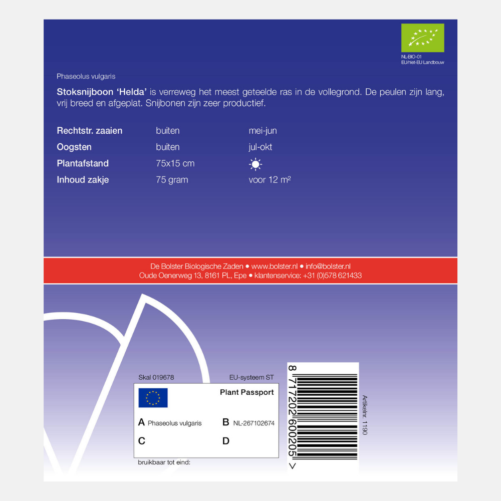 Pole bean 'Helda' BIO