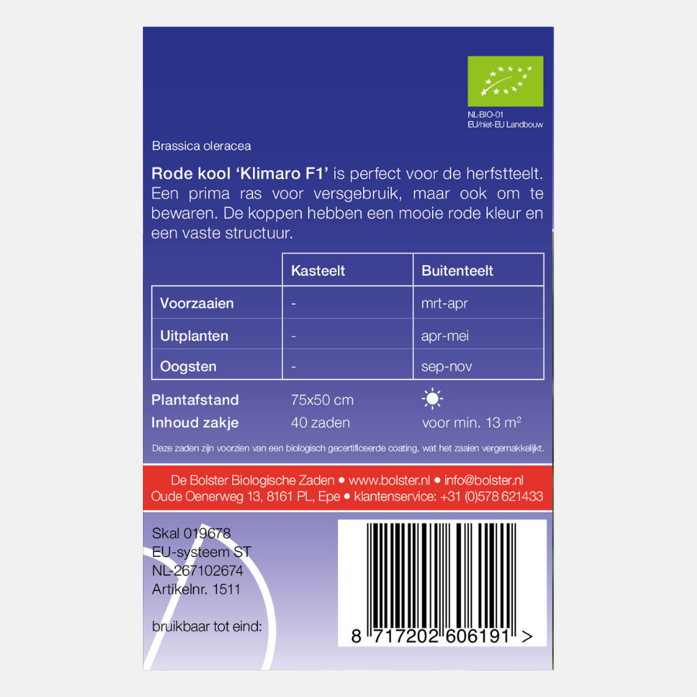 Red cabbage 'Klimaro F1' BIO