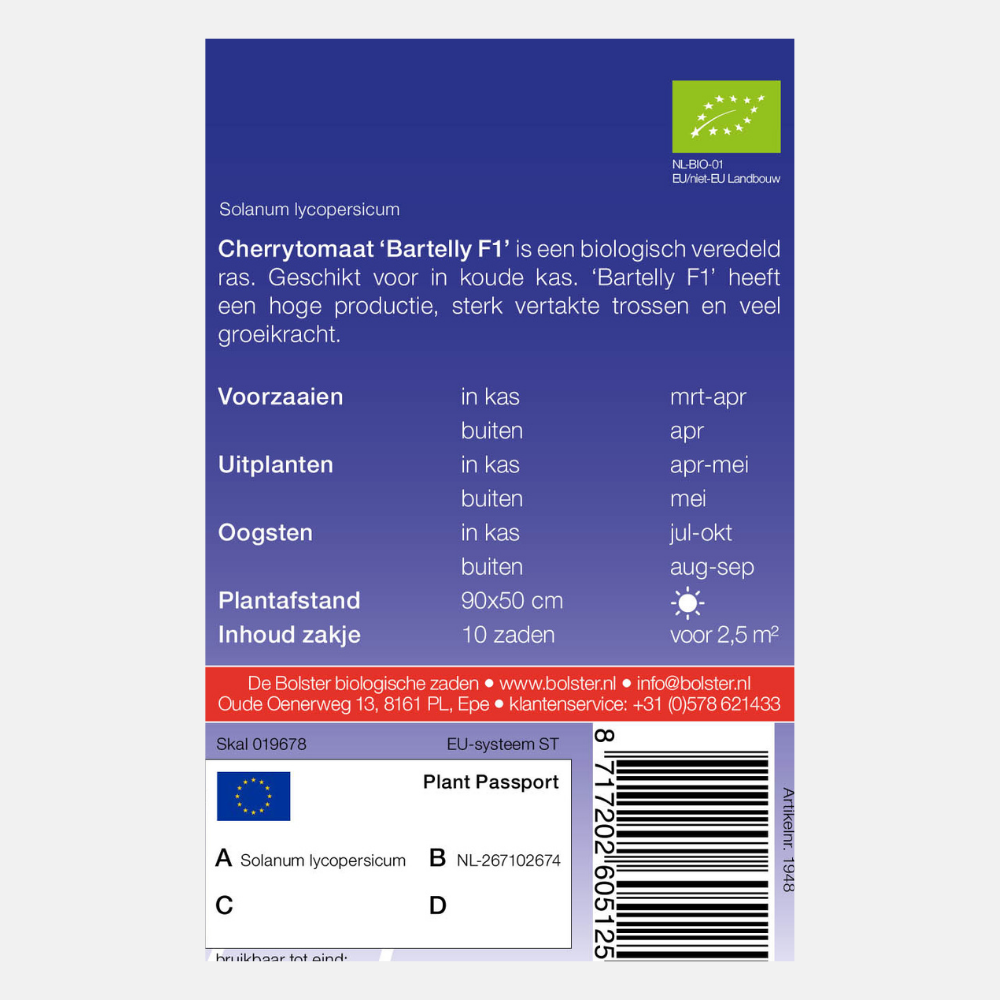 Cherry tomato 'Bartelly F1' ORGANIC