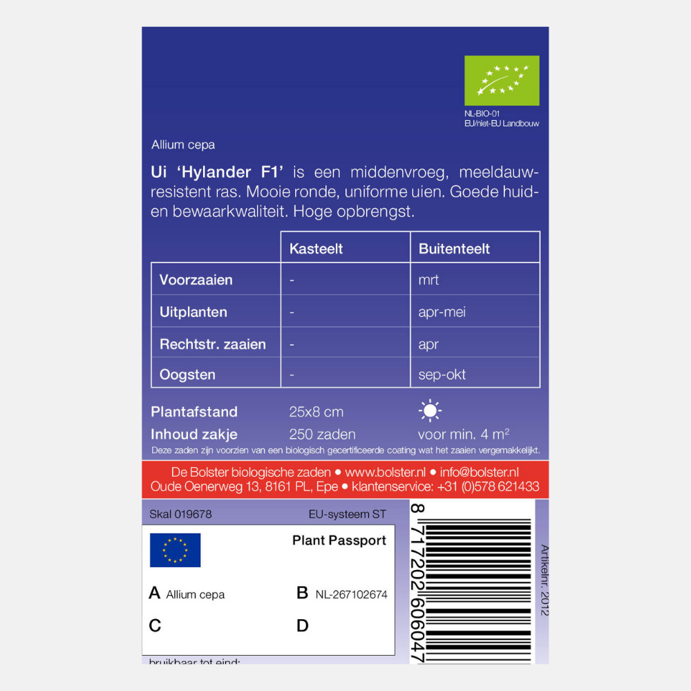 Onion 'Hylander F1' BIO