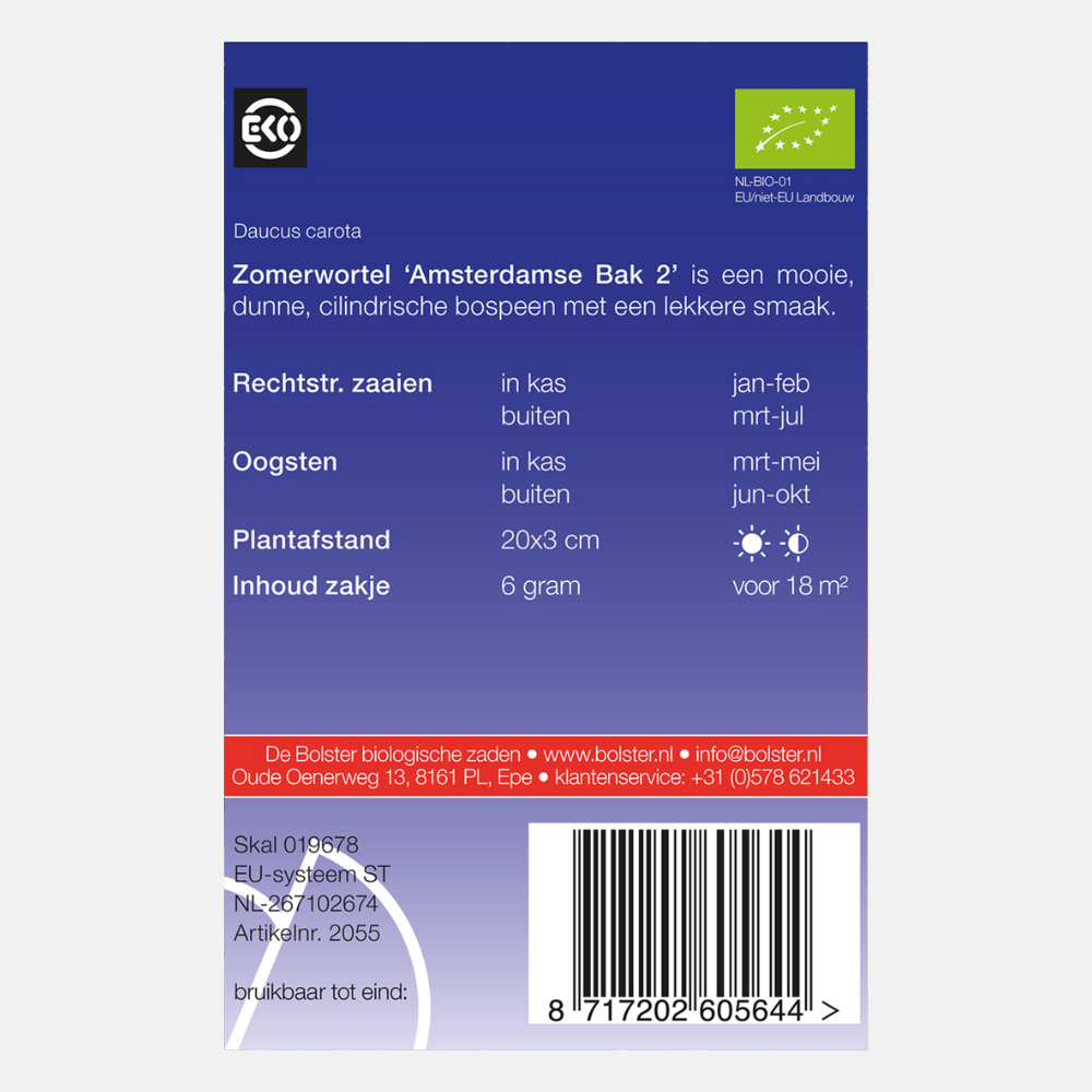 Summer carrot 'Amsterdamse Bak 2' BIO