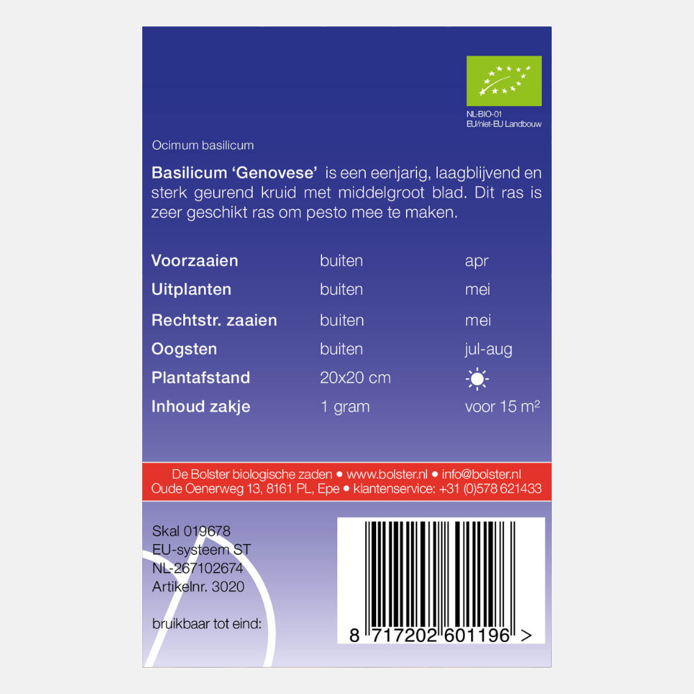 Basilic 'Genovese' BIO
