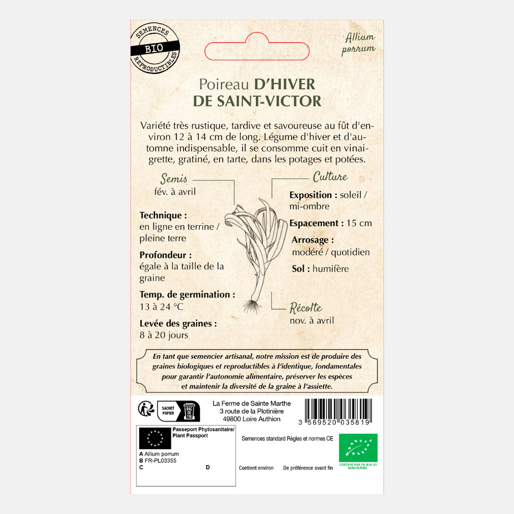 Winter leek 'St-Victor' BIO