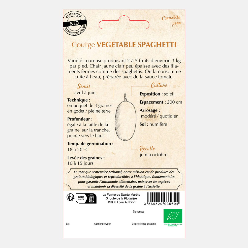 Spaghettipompoen BIO