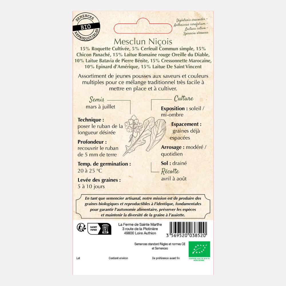 Zaailint Nicoise slamix BIO