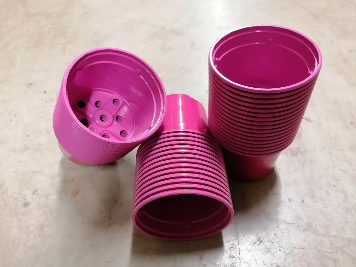 Round 10.5cm vegetable garden plant pots plastic FUCHSIA (choose quantity)