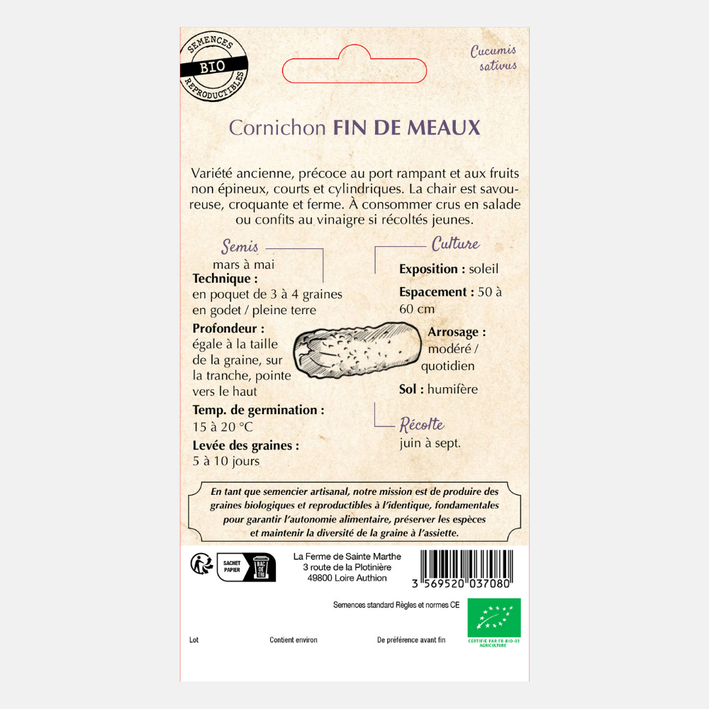 Cornichon 'Fin de Meaux' BIO
