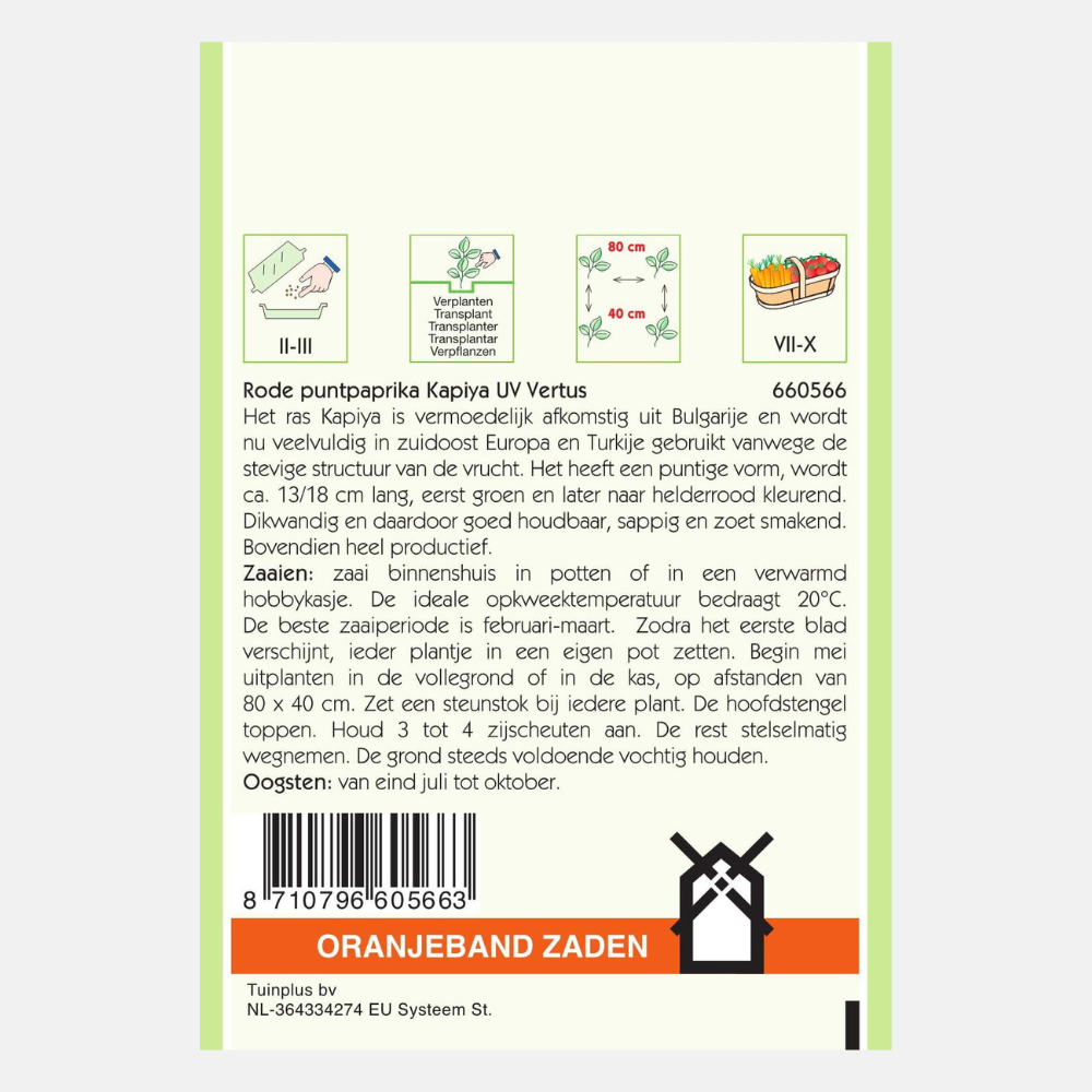 Rode puntpaprika 'Kapiya'