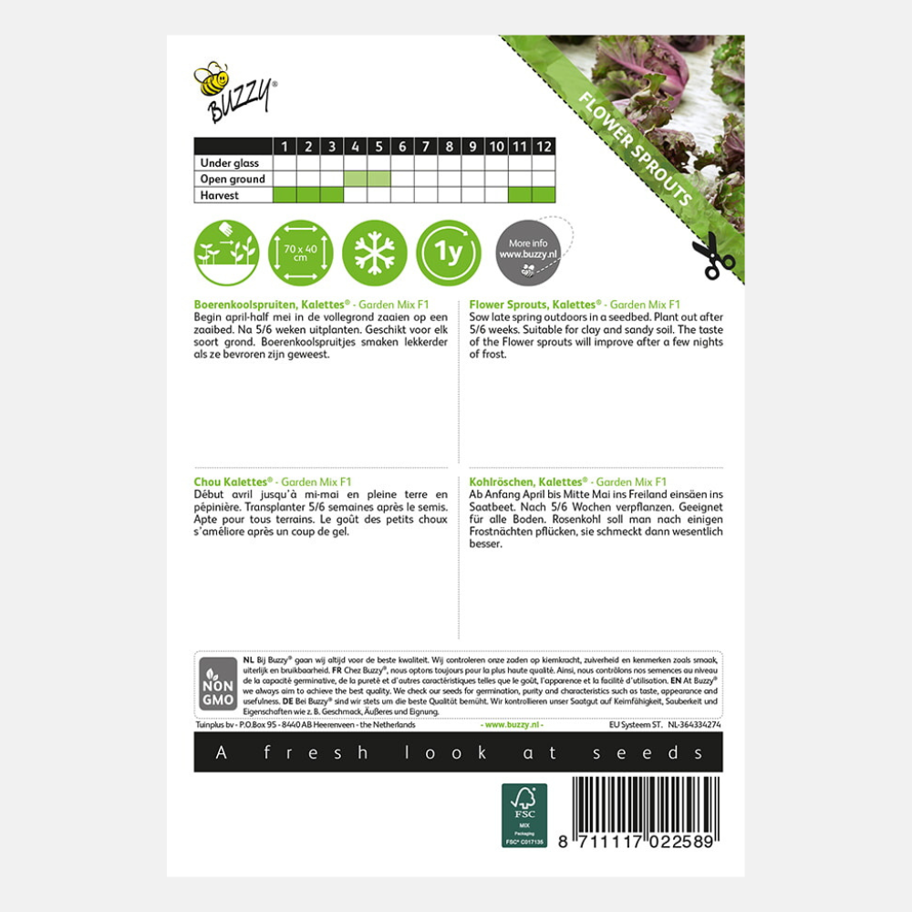 Pousses de chou frisé/Kalettes 'Garden Mix' F1