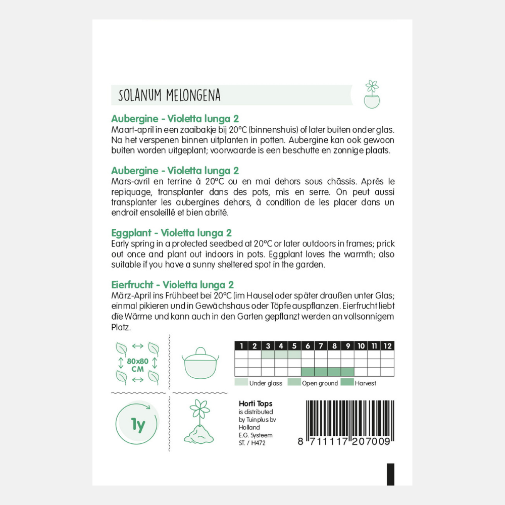 Aubergine Longue Violette - contenu: 2 grammes