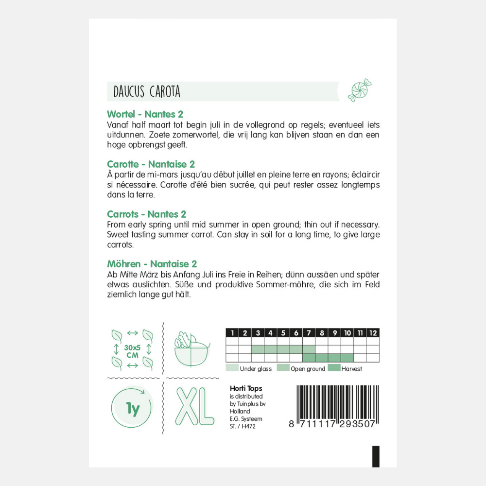 Carotte 'Nantes 2' - longueur moyenne