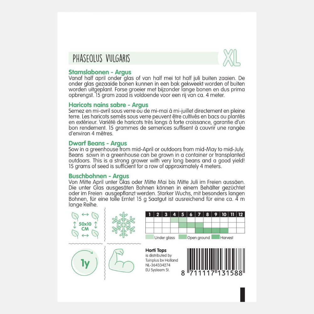 Struikprinsessenbonen 'Argus' - extra lang