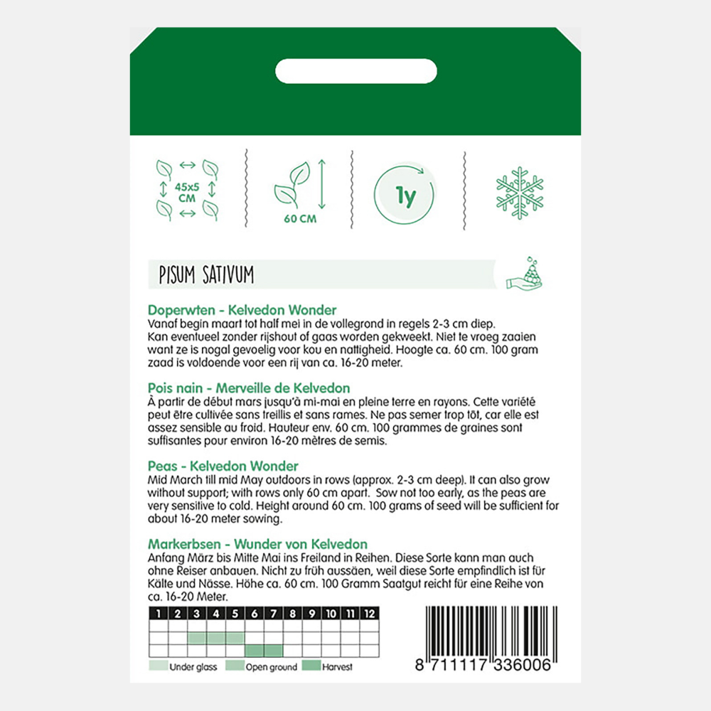 Garden peas 'Wonder of Kelvedon' - low