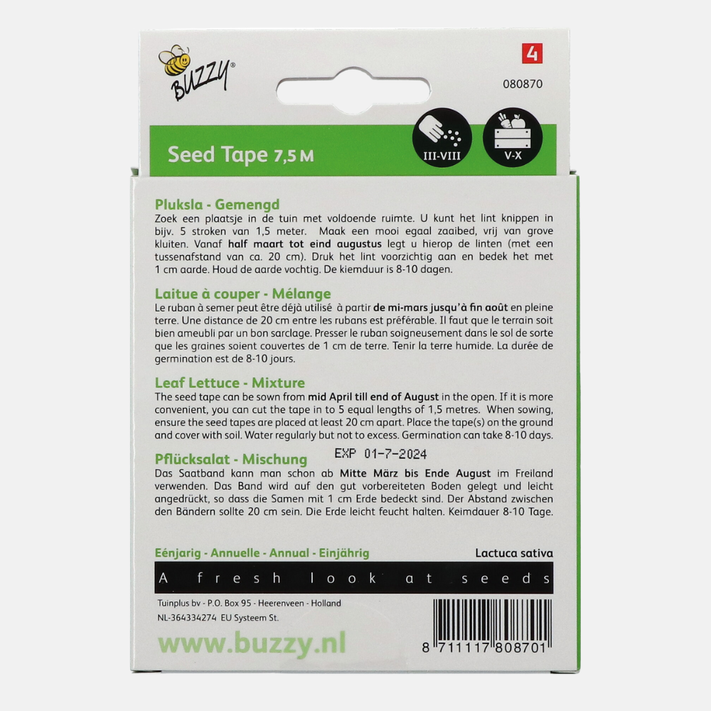 Ruban de semences de laitue