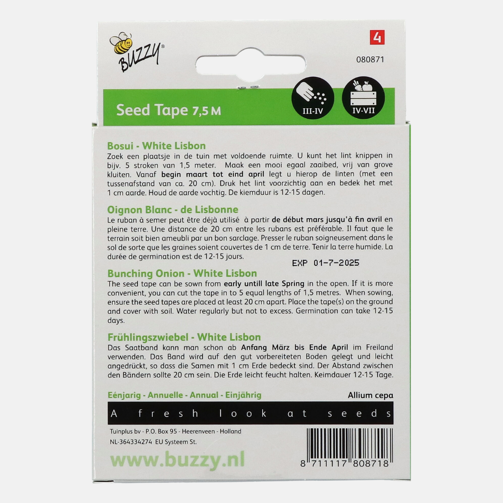 Ruban de graines Ciboulette 'White Lisbon'