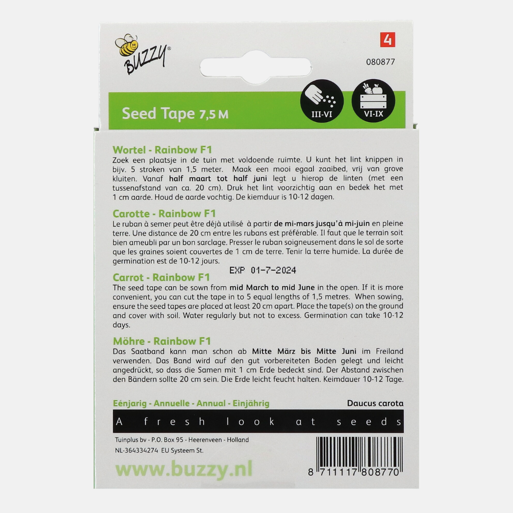 Seed tape Seed tape 'Carrot Rainbow' F1