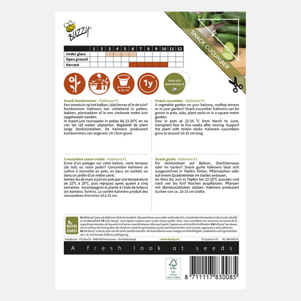 Concombre à grignoter 'Kalimero' F1 - adapté aux pots