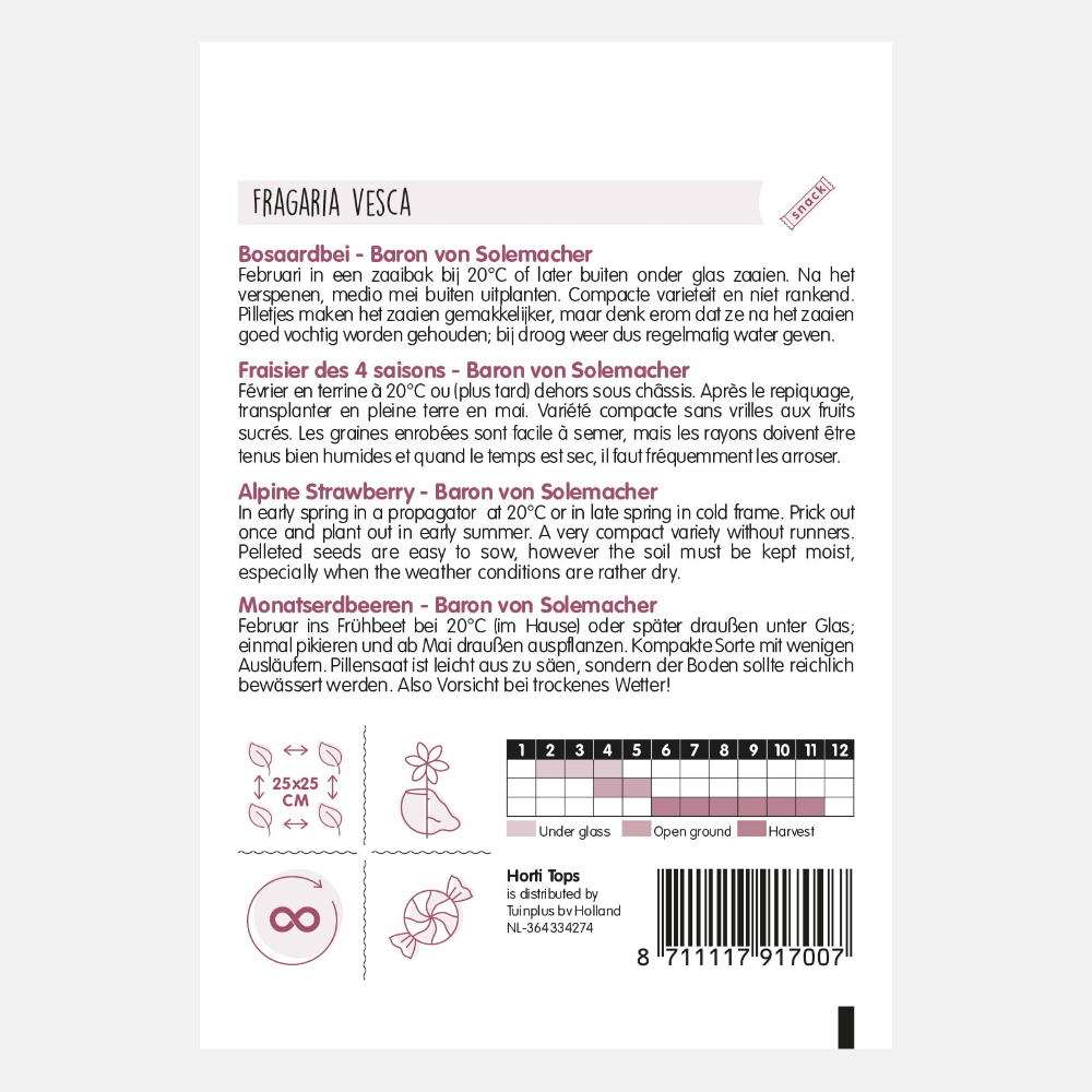 Aardbeien 'Baron von Solemacher' - pillenzaad