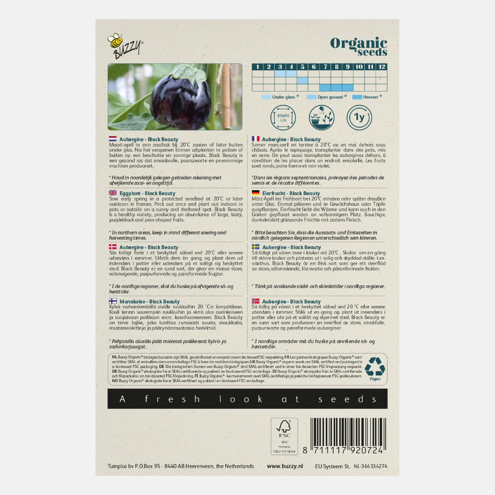 Buzzy® Aubergine Bio 'Black Beauty' BIO