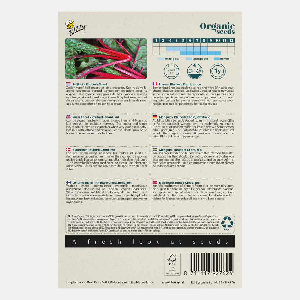 Swiss Chard 'Rhubard Chard' BIO