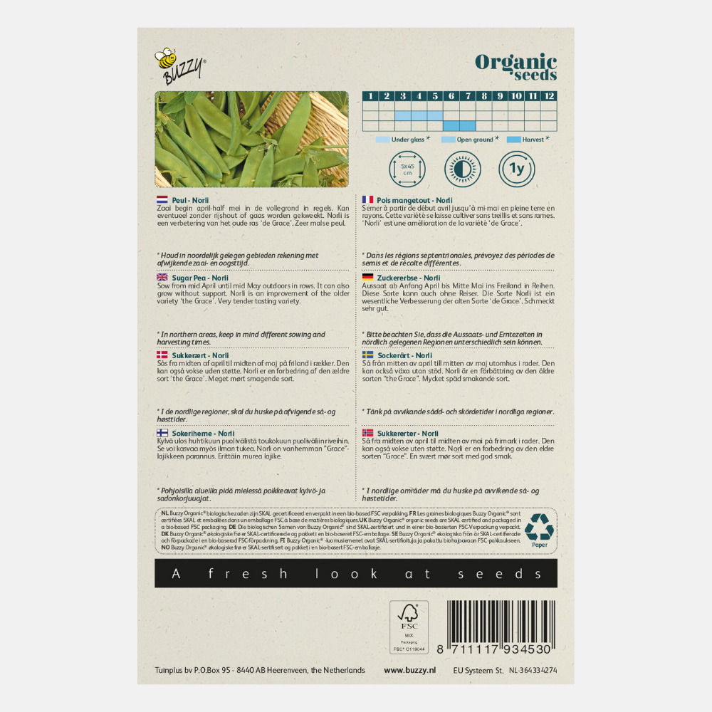 Pois mange-tout 'Norli' BIO