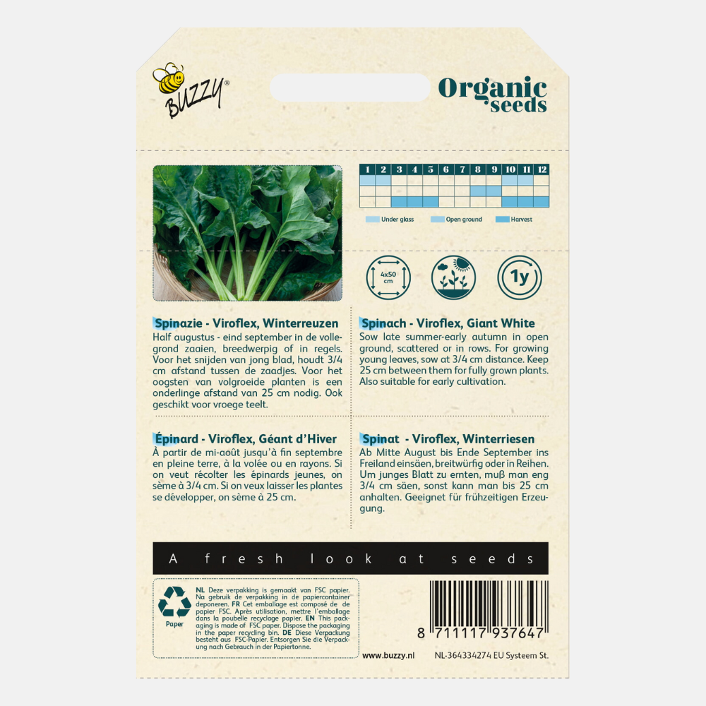 Spinach 'Viroflex Winter Giants' BIO