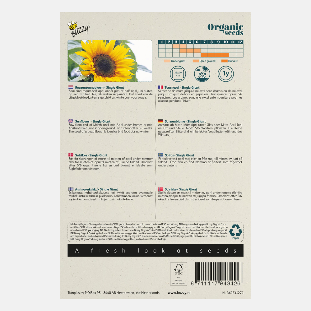 Tournesol 'Giganteus' BIO