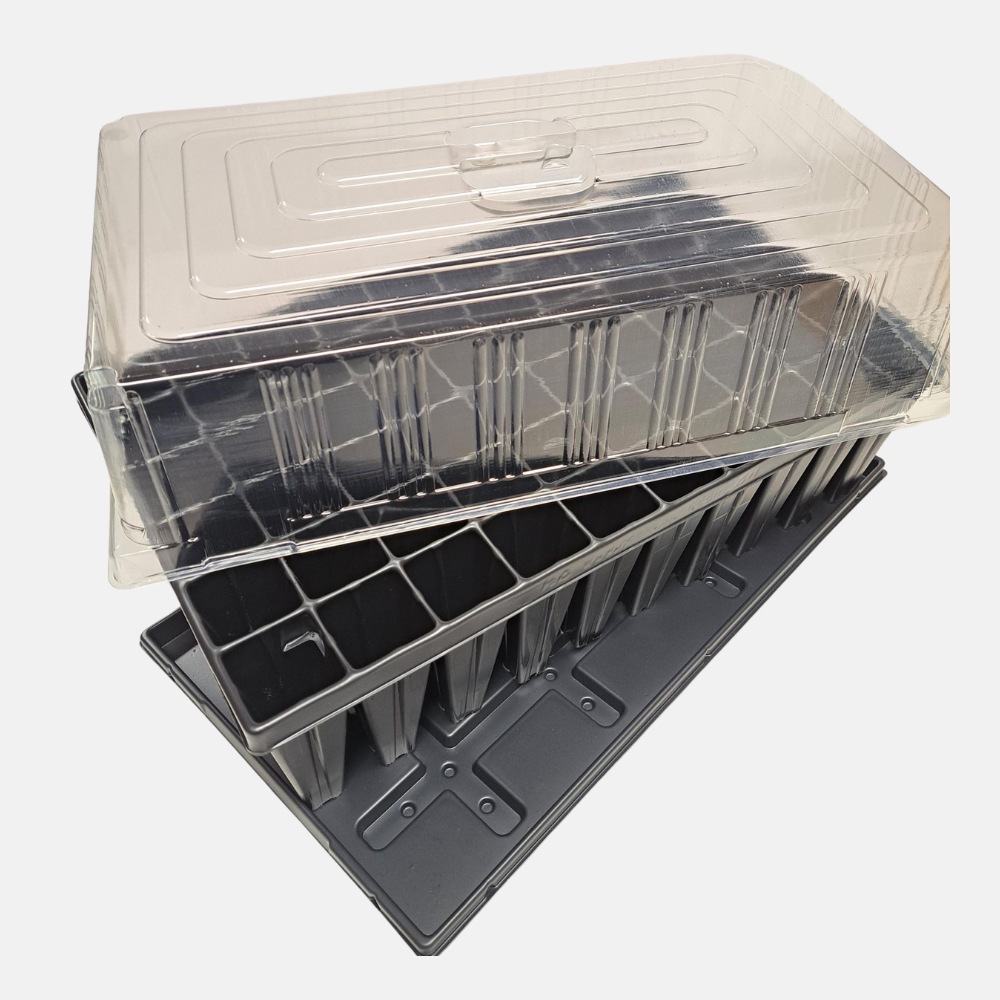 Deep root tray hard kunststof 31x53 cm - 60 gaten, 15 cm