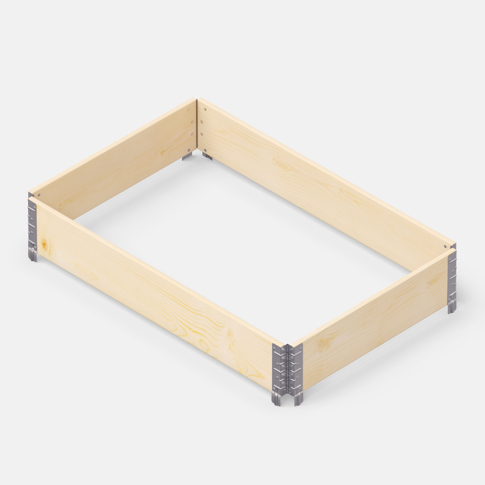 Verhoogde moestuinbak / palletrand onbehandeld hout (120x80x19,5cm)