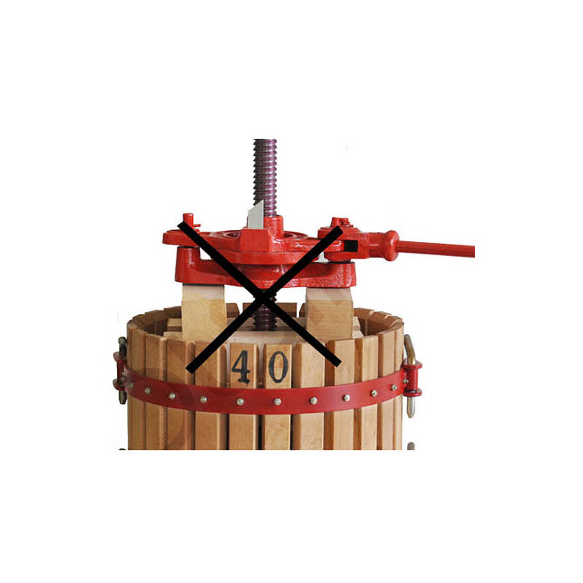 Fruit press with jack system 5 liters (ø 15 cm) tiltable