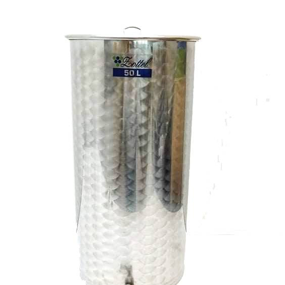 Réservoir inox 50 litres avec couvercle flottant, pompe, pneu et joint d'eau