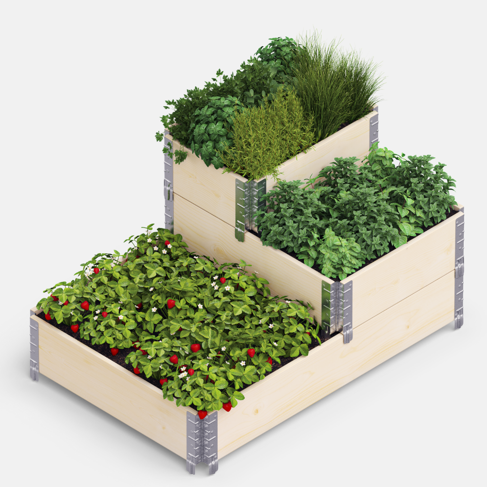 Bac potager surélevé / bordure de palette en bois non traité (80x 120 cm)