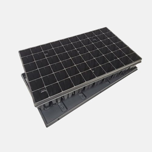 Bac à racines profondes en plastique rigide - 60 trous, 9 cm de profondeur