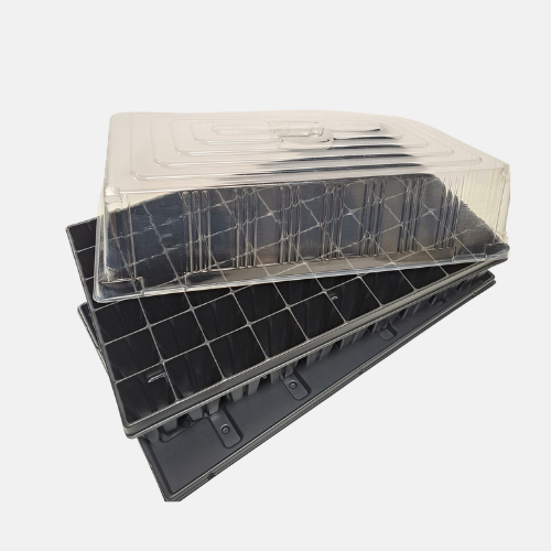 Bac à racines profondes en plastique rigide - 60 trous, 9 cm de profondeur