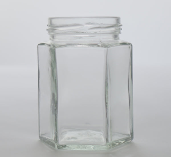 Jar glass 195 ml hexagonal (choose quantity)