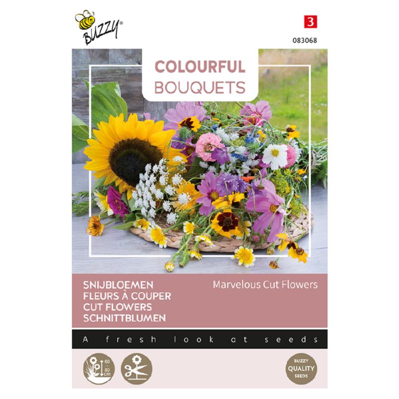 Bouquets colorés Buzzy®. Merveilleuses fleurs coupées