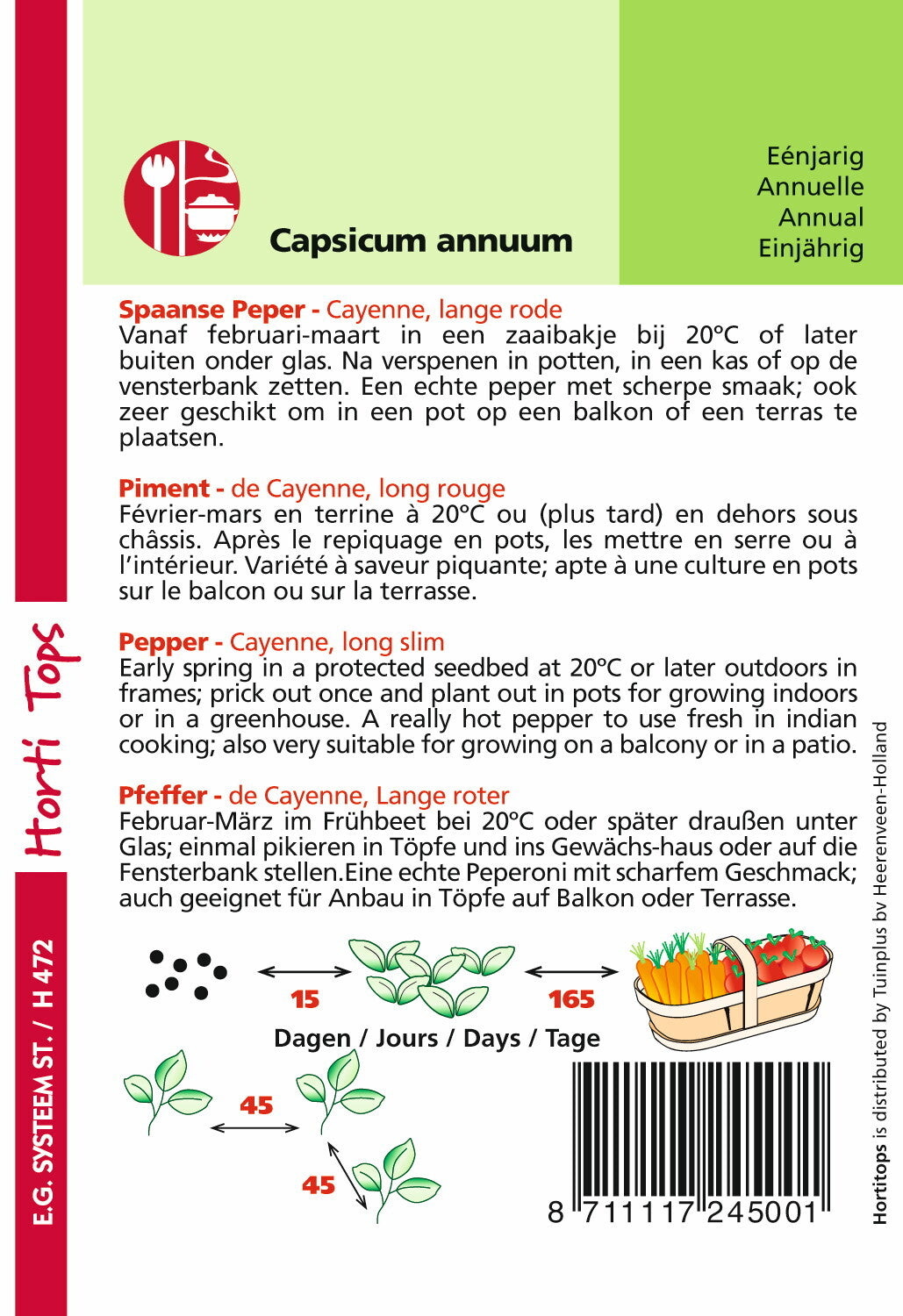 Pfeffer Cayenne 1,5 Gramm 40000 Scoville Hortitops