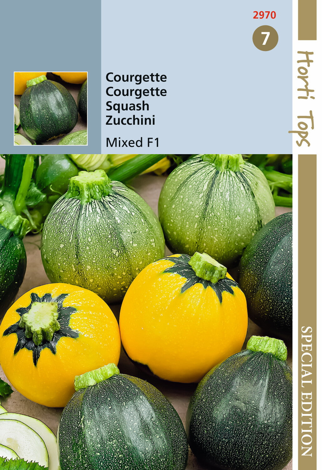 Courgette zaden mixed round F1