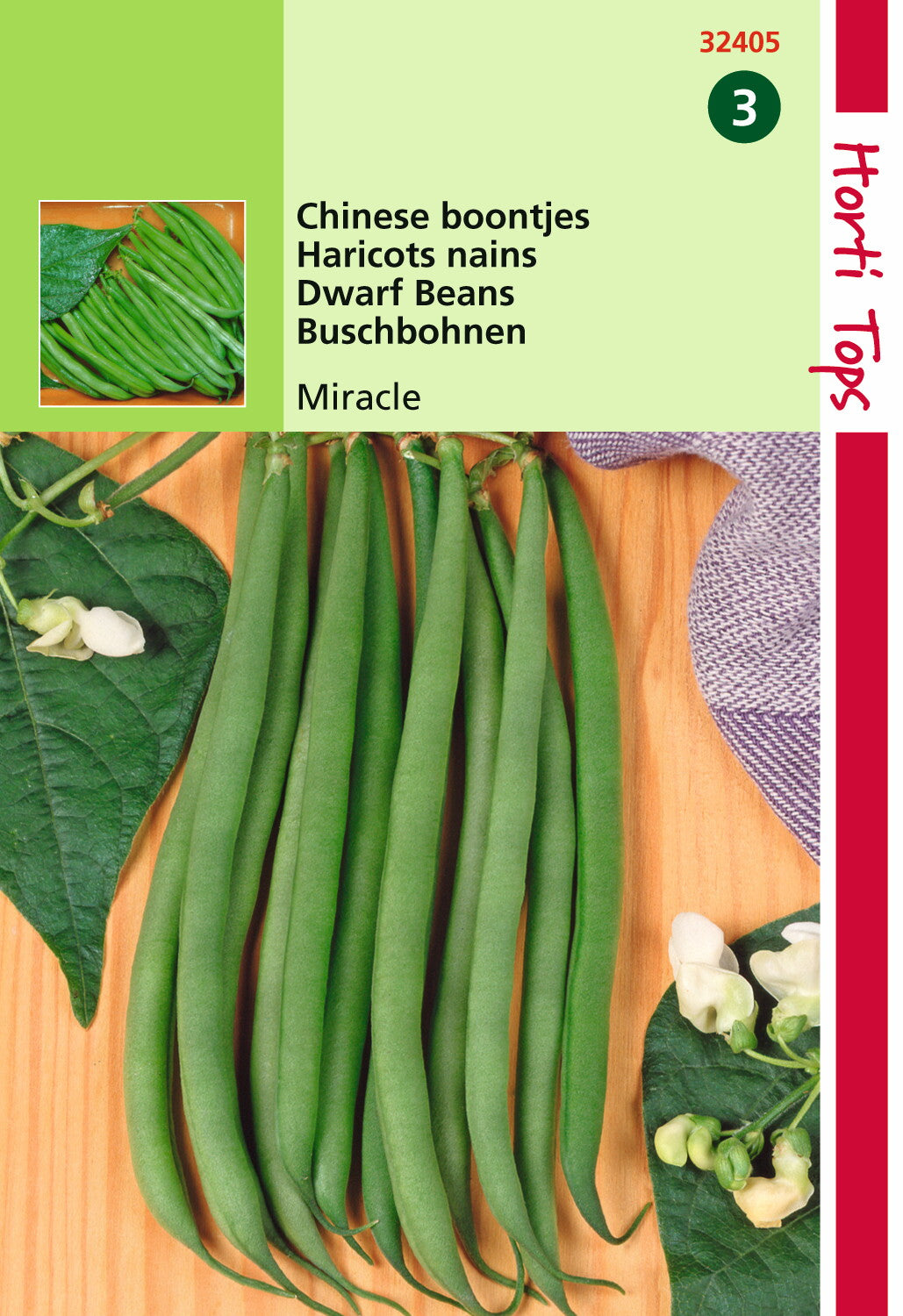 Haricots princesses arbustifs Haricots chinois Miracle 25 grammes