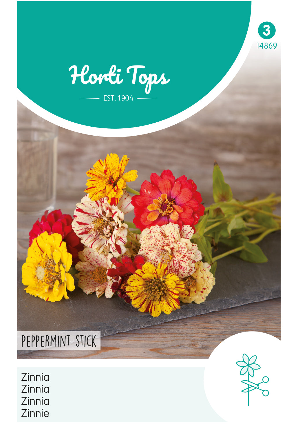 Bâton de menthe poivrée Zinnia - moucheté de nombreuses couleurs contenu : 1 gramme Hortitops