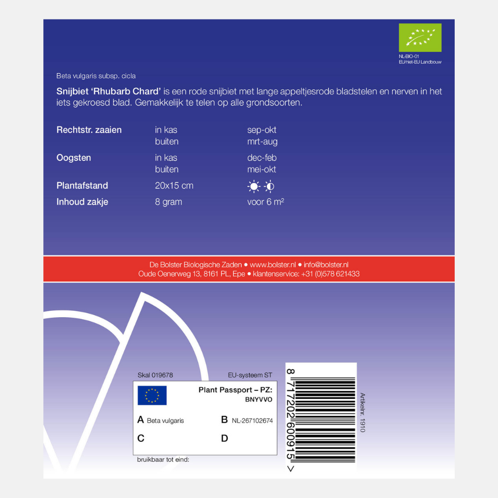 Snijbiet 'Rhubarb Chard' BIO