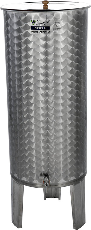 Stainless steel tank on legs 50 liters with floating lid, pump, band and water lock