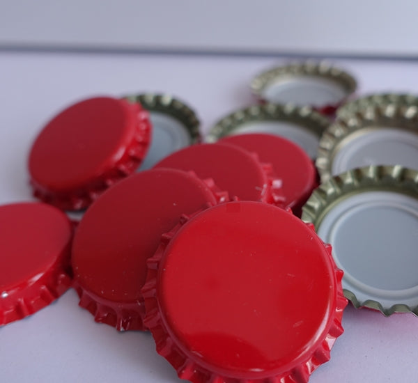 Bouchon couronne 29mm profilé rouge 100 pcs pour bière ou cidre