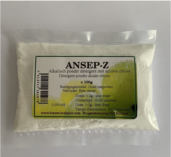 Ansep-Z 100g - Détergent alcalin en poudre au chlore actif