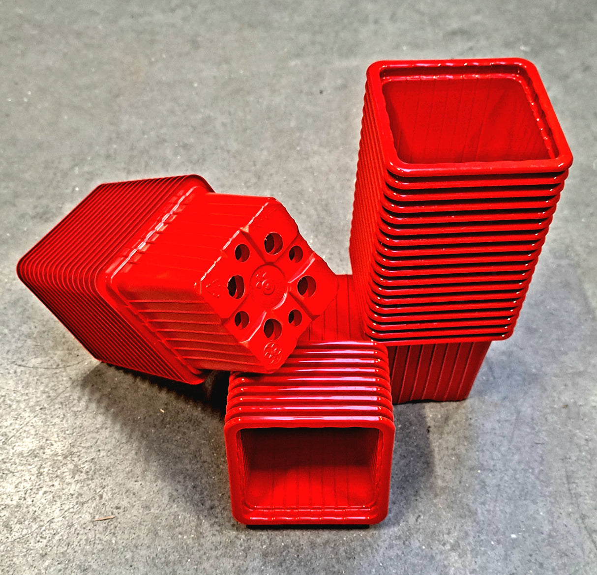 P7 Topf Gemüsegarten Pflanztöpfe ROT 7x7x6,5cm (Menge wählen)