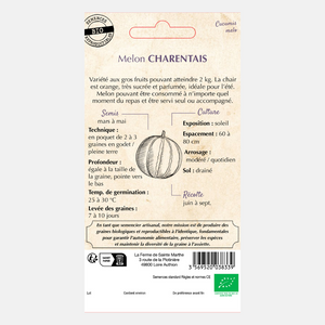 Melone 'Charentais' Bio-Samen