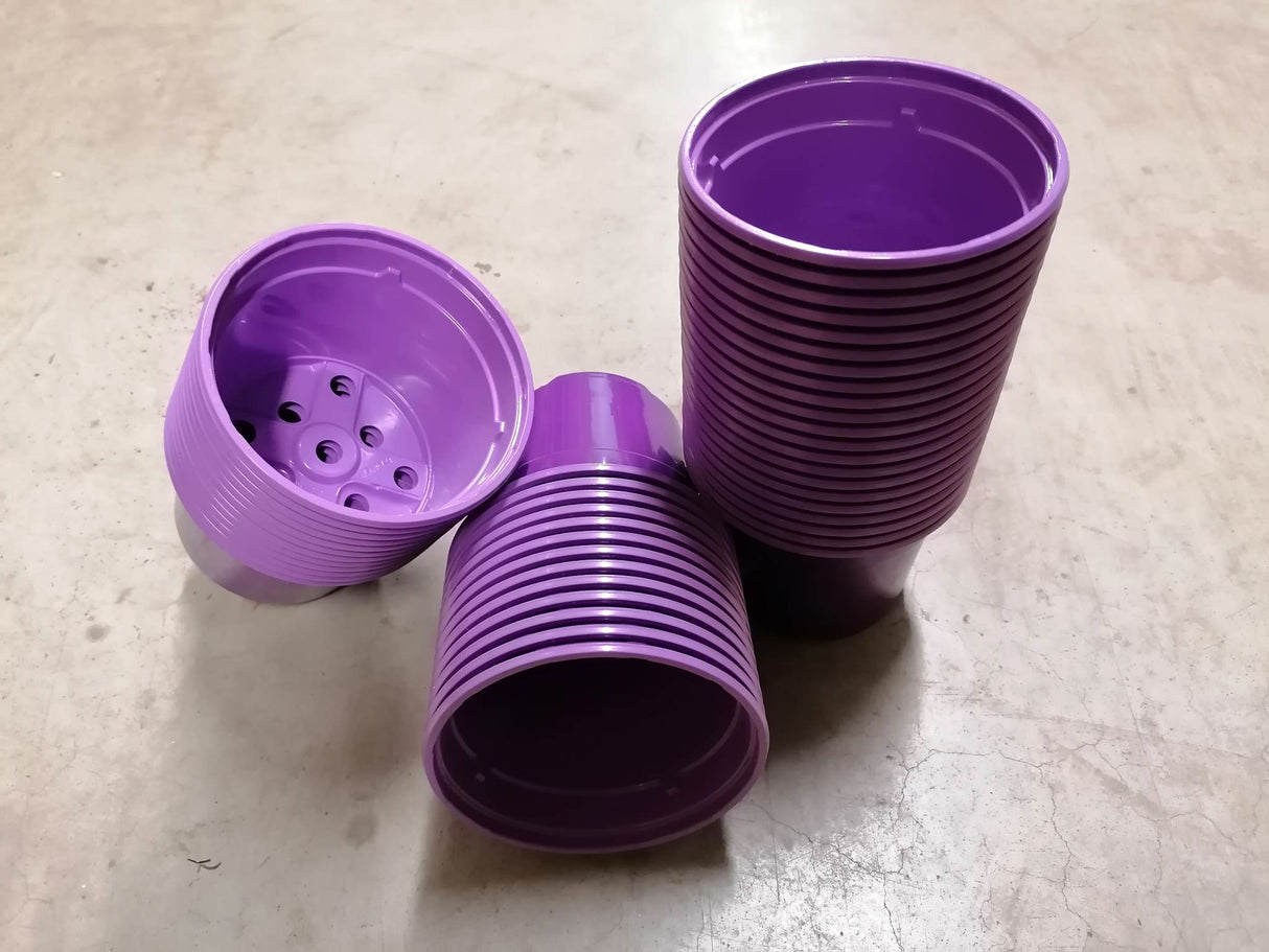 Cache-pots ronds 10,5 cm pour potager en plastique VIOLET (choisir la quantité) 