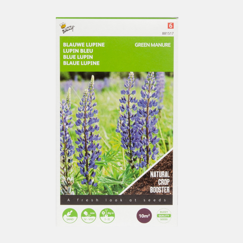 Gründüngung Lupine Blue Bitter Free 100 Gramm Buzzy Seeds