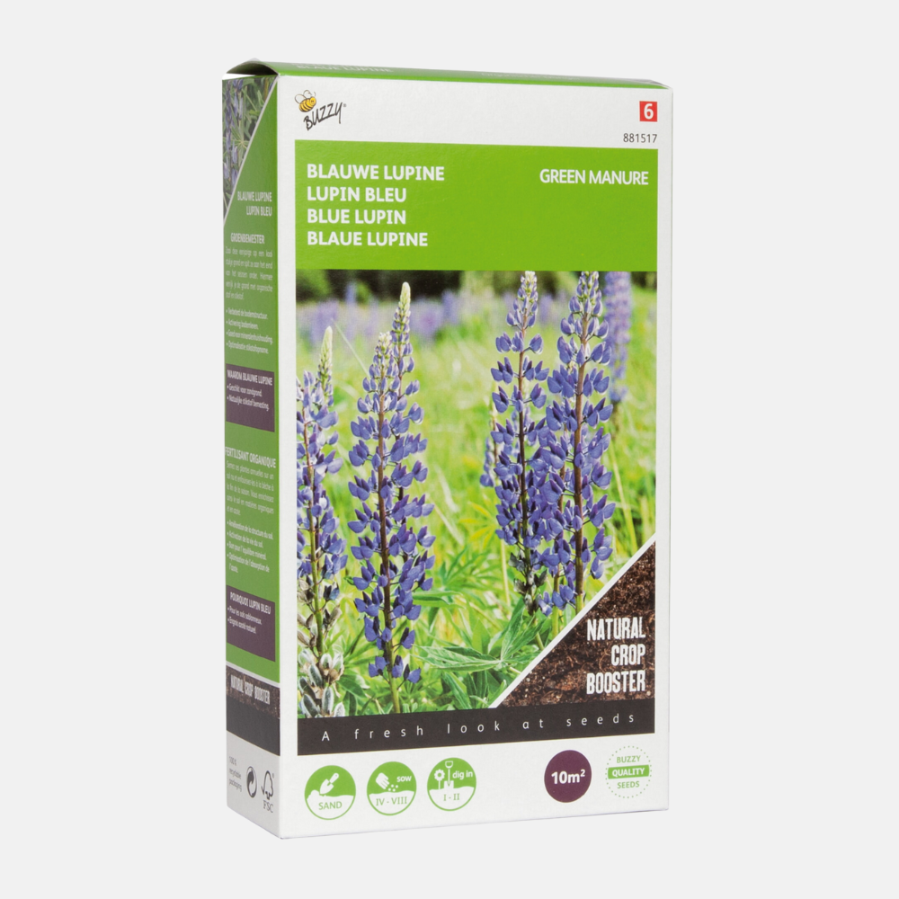 Gründüngung Lupine Blue Bitter Free 100 Gramm Buzzy Seeds