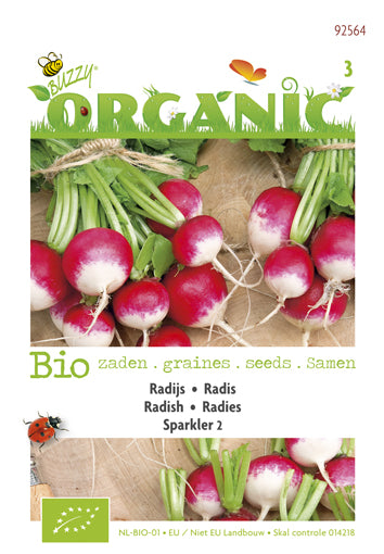 Radijs Sparkler BIO zaden te koop op Moestuinweetjes.com